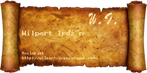 Wilpert Irén névjegykártya