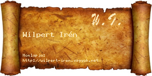 Wilpert Irén névjegykártya
